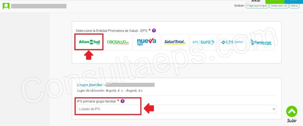 Operador electrónico SAT: Afiliación Aliansalud por Internet