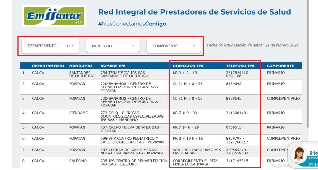emssanar EPS citas